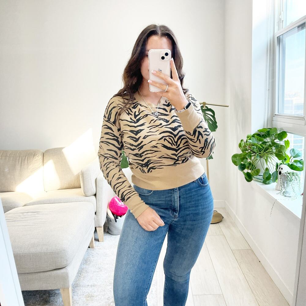 Madewell Animal Print Sweatshirt Size Small